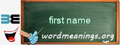 WordMeaning blackboard for first name